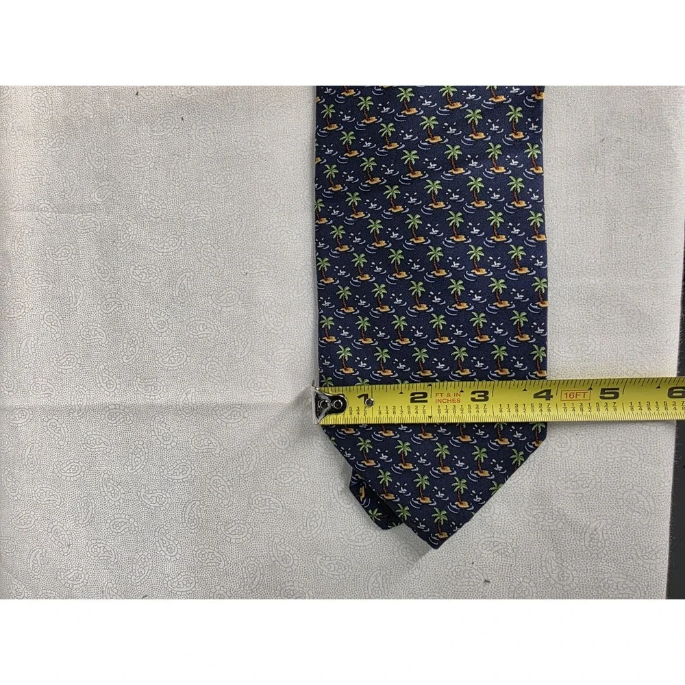 Jos A Bank Mens Tie Palm Trees 58x4 Beachy Resort Silk USA Classic Staple Office